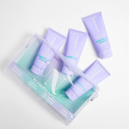 Travel n' Go Tasche: 4 Essentials im Reiseformat - 100 ml - In Haircare